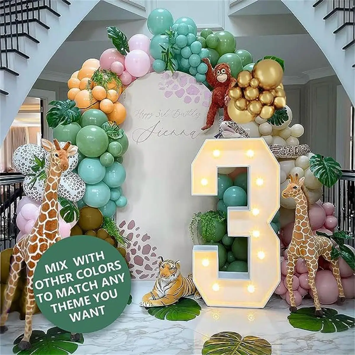 Wedding Zoo - Zestaw girlandy balonowej z motywem zwierząt