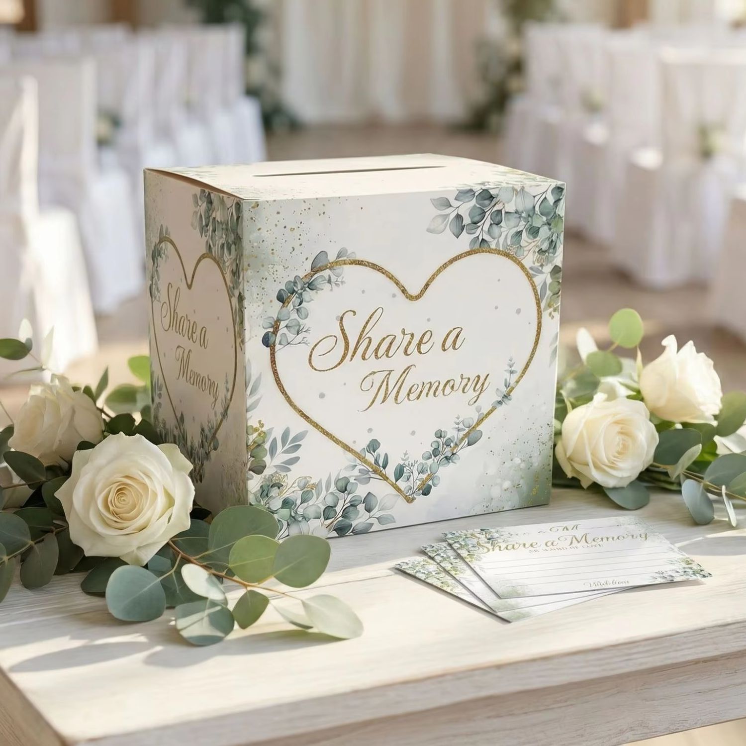 Wedding Supply.Box - Biała kwiatowa skrzynka na kartki ślubne,