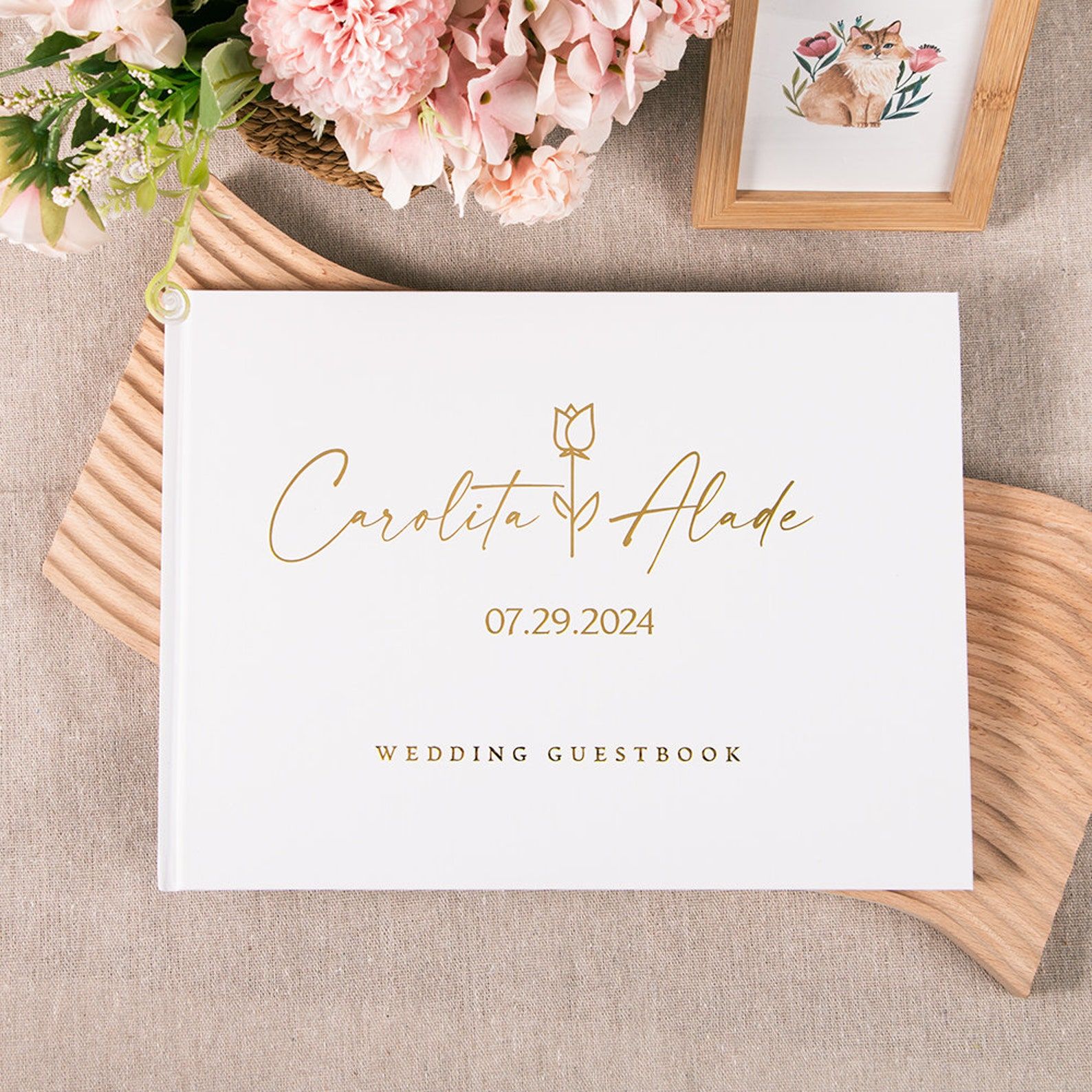 Personalized Guest Book - Niestandardowa księga gości weselnych Spersonalizowana księga
