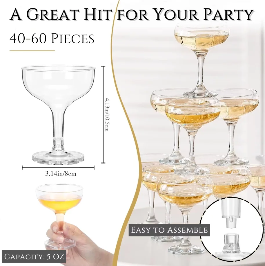 20-60 szt. Akrylowe kieliszki  – Champagne Tower Set recenzja i cena