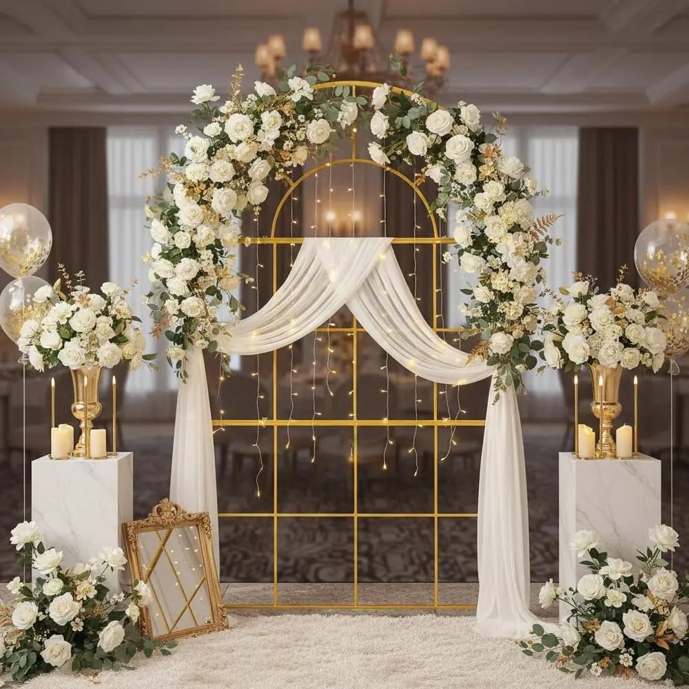 Złote metalowe łuki ślubne, de – Wedding Balloon Arch recenzja i cena