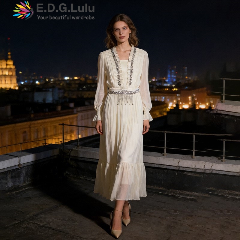 EDGLuLu Eleganckie Białe Szyfo – Wedding Lulu recenzja i cena