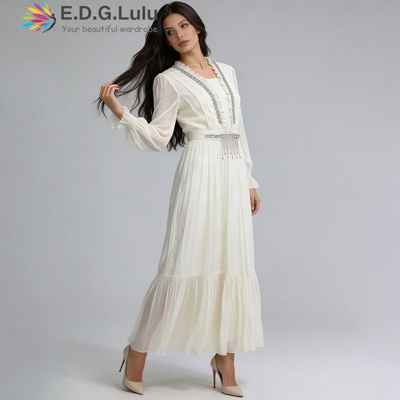 EDGLuLu Eleganckie Białe Szyfo – Wedding Lulu recenzja i cena
