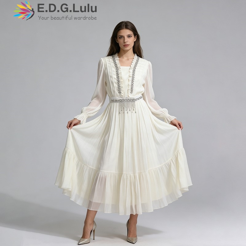EDGLuLu Eleganckie Białe Szyfo – Wedding Lulu recenzja i cena